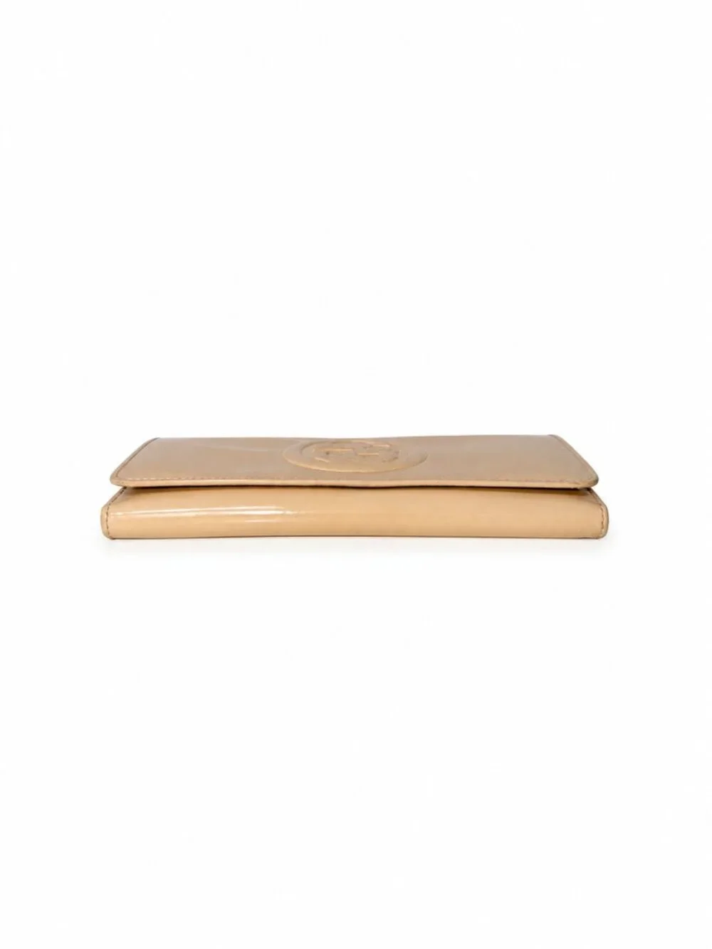Gucci Beige Patent Leather Continental Wallet